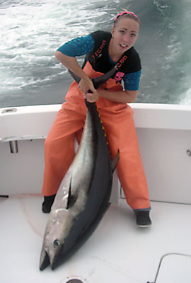 Captain Kirstyn with bluefin tuna